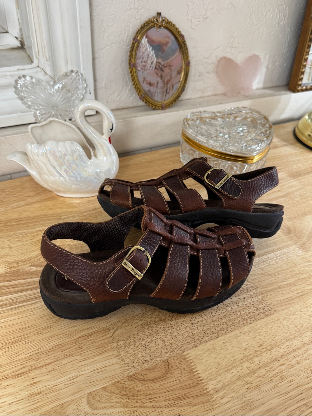 Bare Traps Brown Leather Fisherman Sandals 🤎 Y2K Comfort Core Strappy Size 6.5 - Picture 6 of 16
